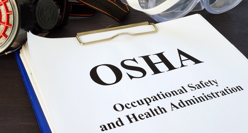OSHA Document on a clip board